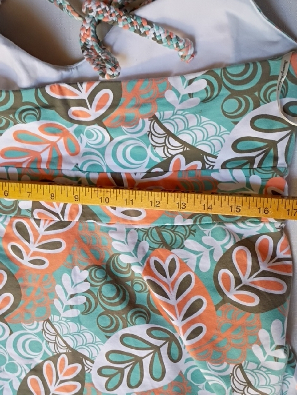 Tommy Bahama Women's Summer Dress Light Aqua & Coral Printed Halter Size L - Picture 5 of 8